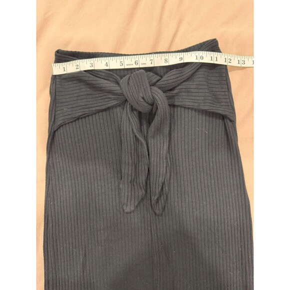 Reformation Womens S Black Knot Pull On Stretch Ribbed Front Slit Maxi Skirt - Picture 5 of 7